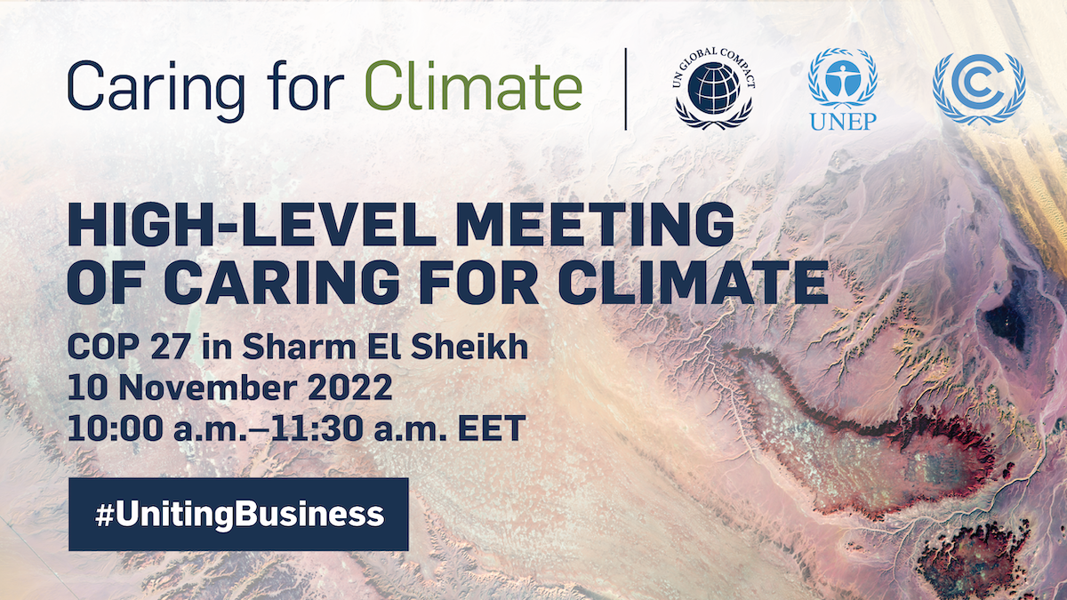 The 10th annual high-level meeting will bring forward a strong business message of climate ambition at COP27.