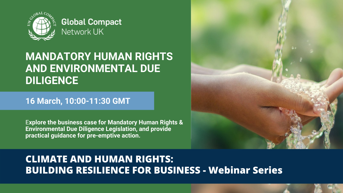 UN Global Compact Network UK is organizing a four-part webinar series on Climate & Human Rights.