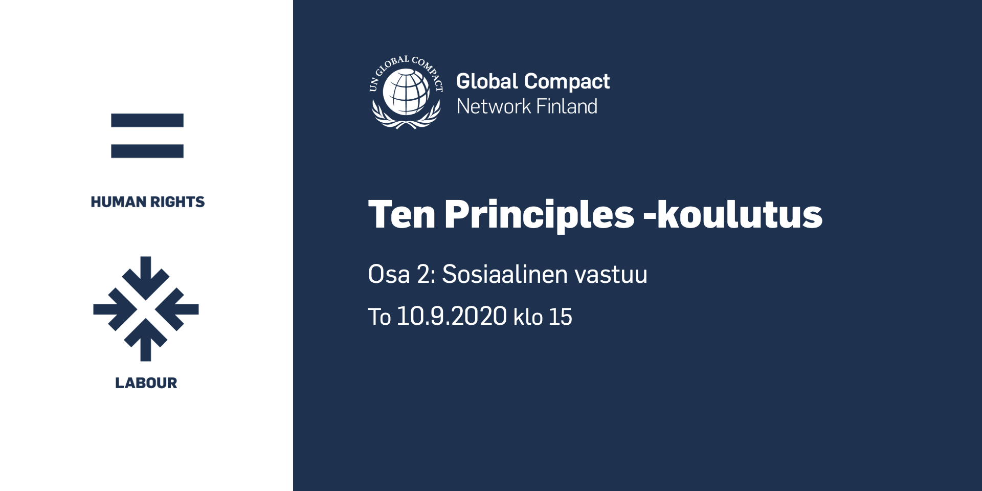 Ten Principles -koulutuksen toinen osa järjestetään virtuaalisesti torstaina 10.9. klo 15.
