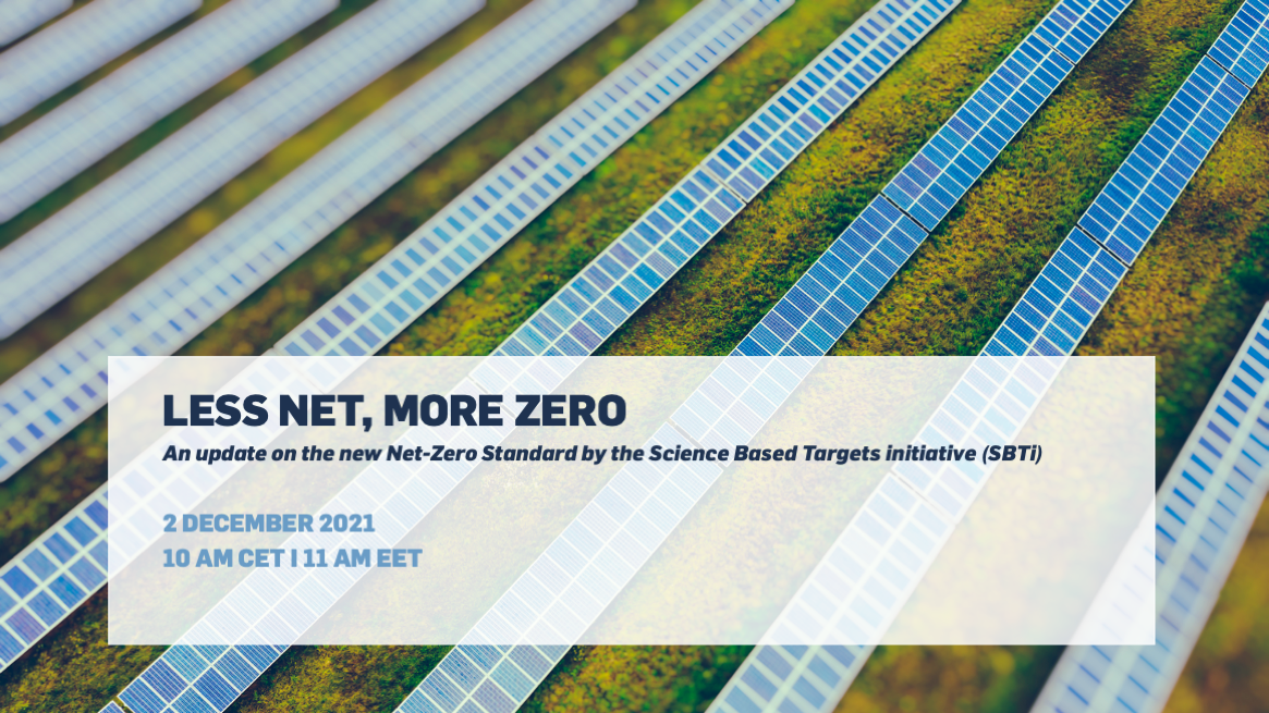 An update on the new Net-Zero Standard by the Science Based Targets initiative (SBTi)