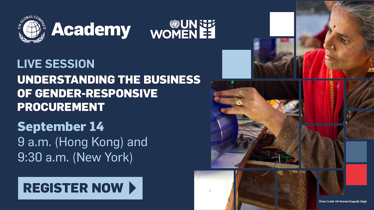 Join to learn what gender-responsive procurement (GRP) is and hear about its business benefits and strategic company examples.