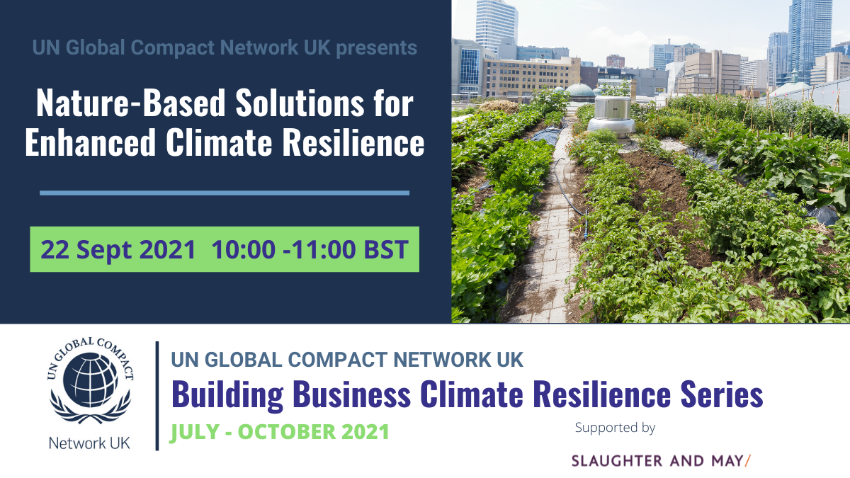 UN Global Compact Network UK is hosting a 'Building Business Climate Resilience' event series ahead of COP26.