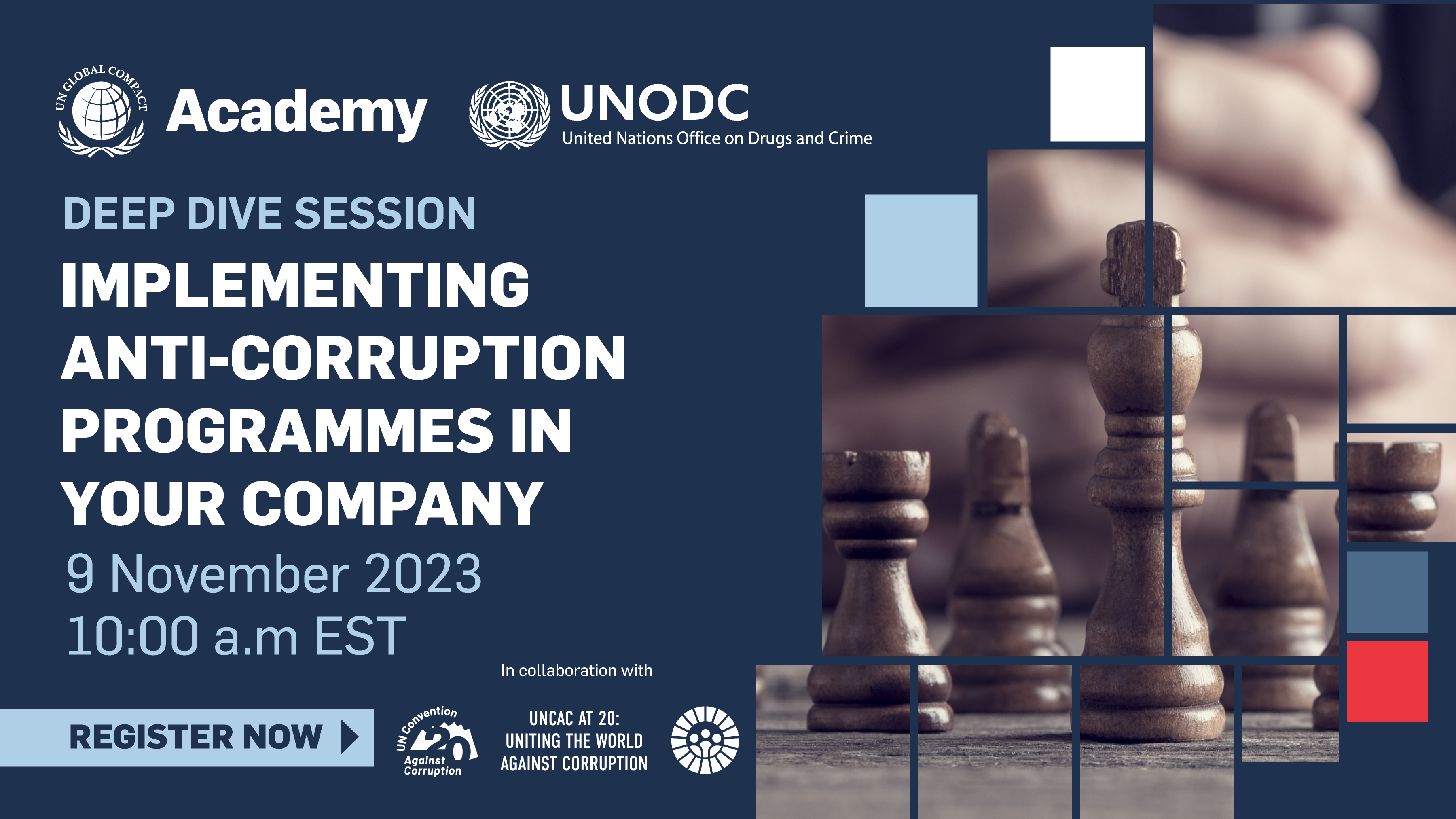 This deep dive session for member companies is focused on Implementing anti-corruption programs within your company and is hosted by UN Global Compact Academy and UNODC.