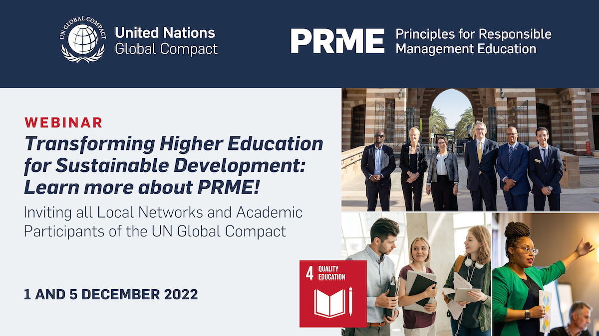 Join this event on the 1st or 5th of December to learn more about the Principles for Responsible Management Education.