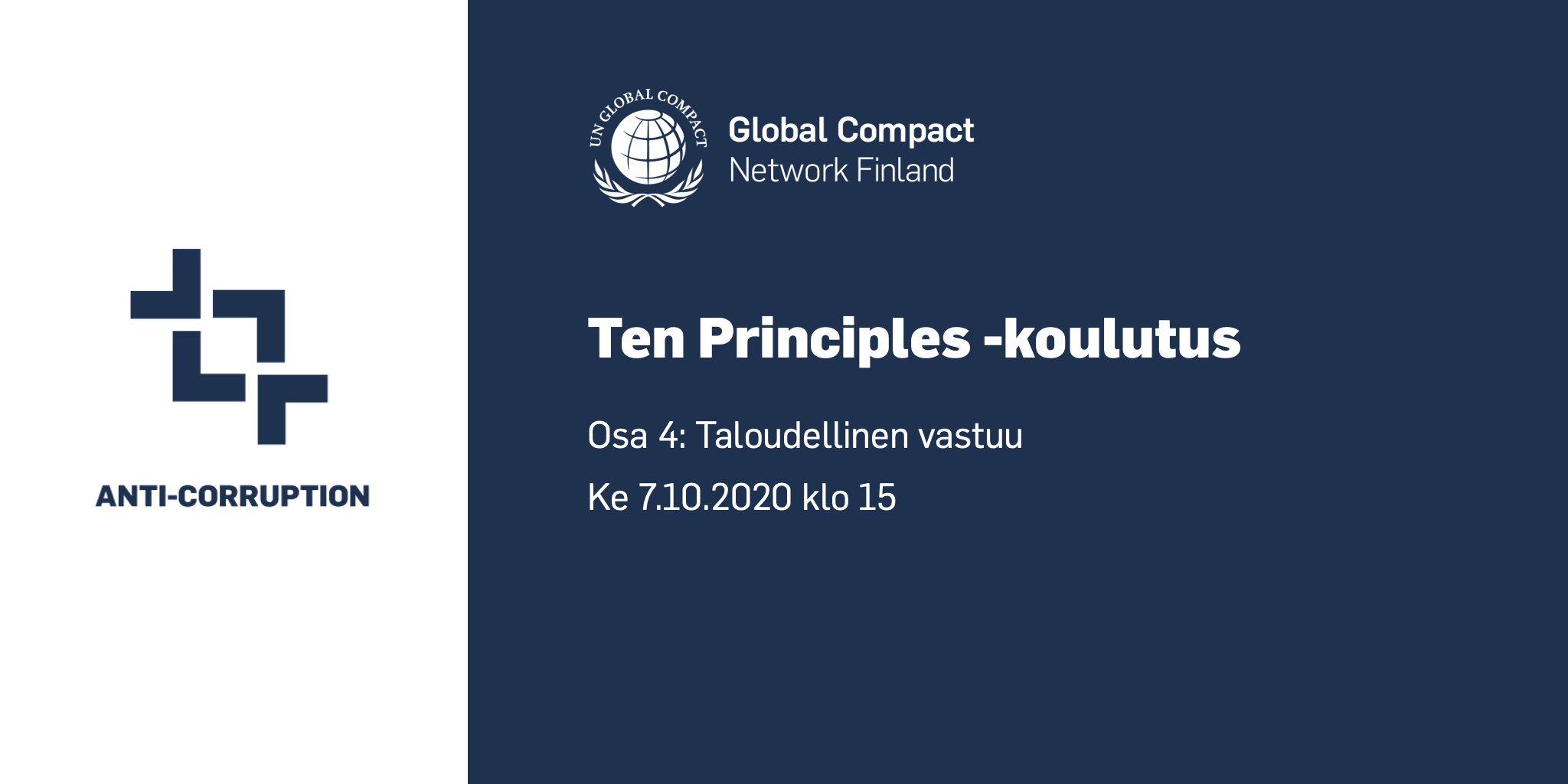 Ten Principles -koulutuksen neljäs osa järjestetään keskiviikkona 7.10. klo 15.