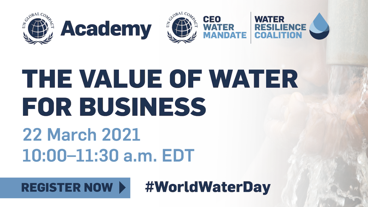 Maailman vesipäivänä järjestetään kansainvälinen webinaari, jossa opimme, mikä merkitys veden kestävällä käytöllä on liiketoiminnalle.